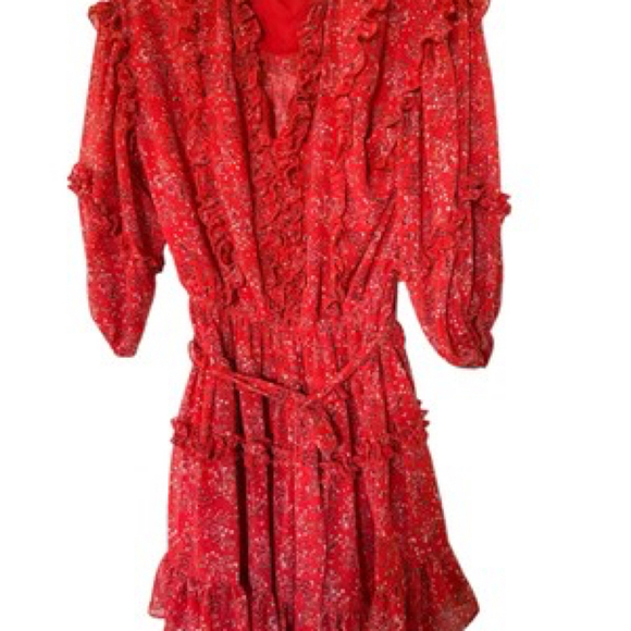 Fate Dresses & Skirts - FATE Women Floral Ruffle Dress Size S Red